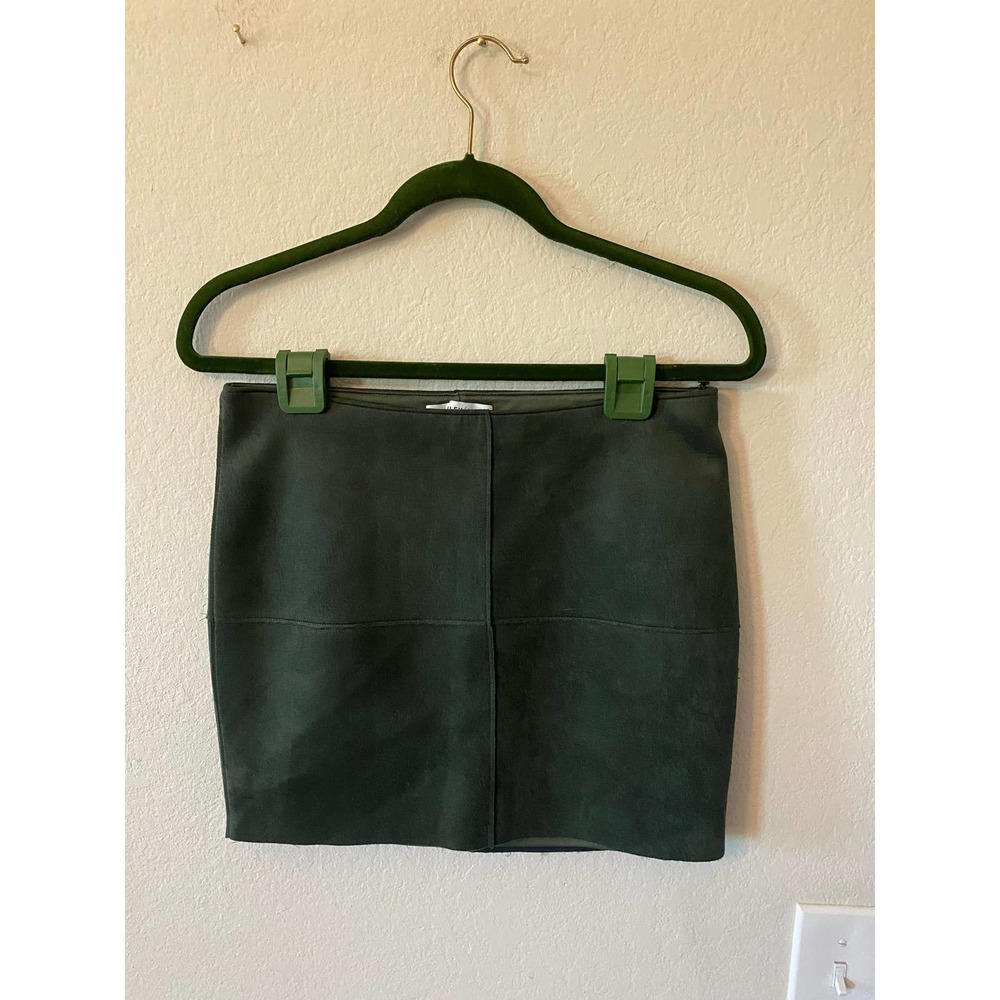 BAILEY 44 - Whistle While You Work - Dark Green Faux Suede Skirt NWT